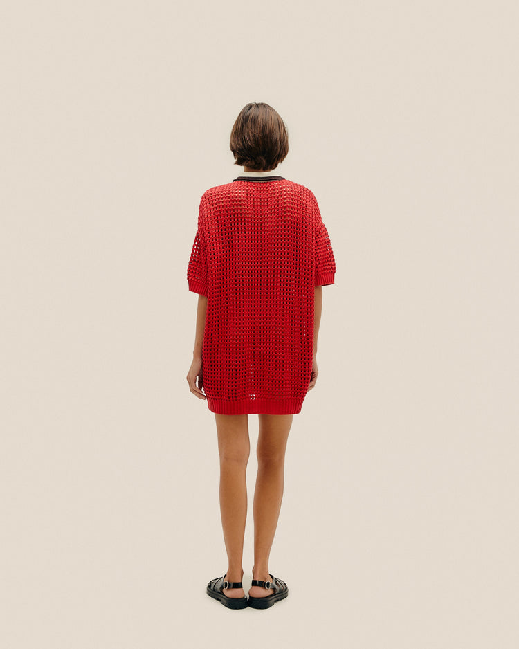 ROBE EN MAILLE JOANA À RAYURES SPORTIVES
