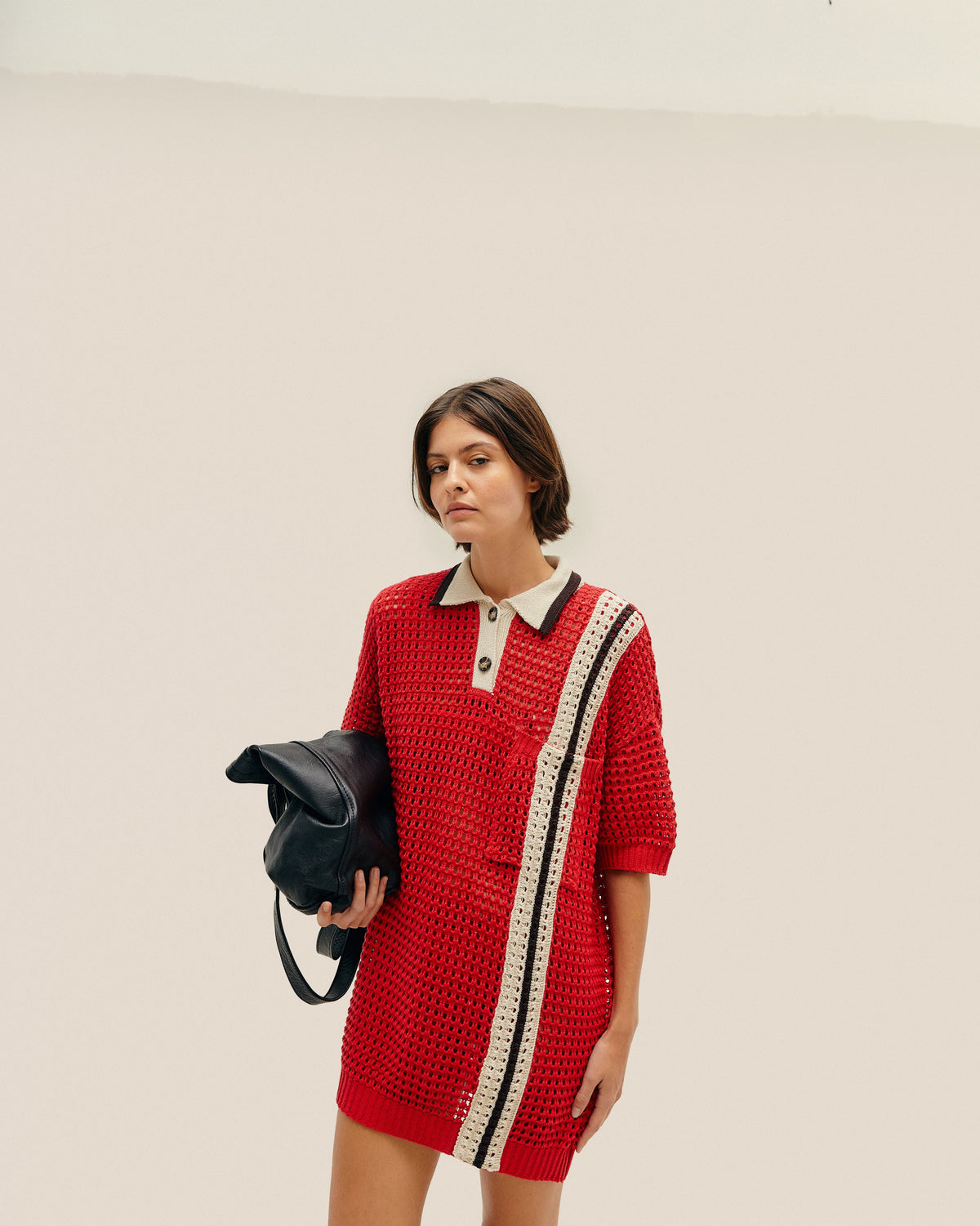 ROBE EN MAILLE JOANA À RAYURES SPORTIVES