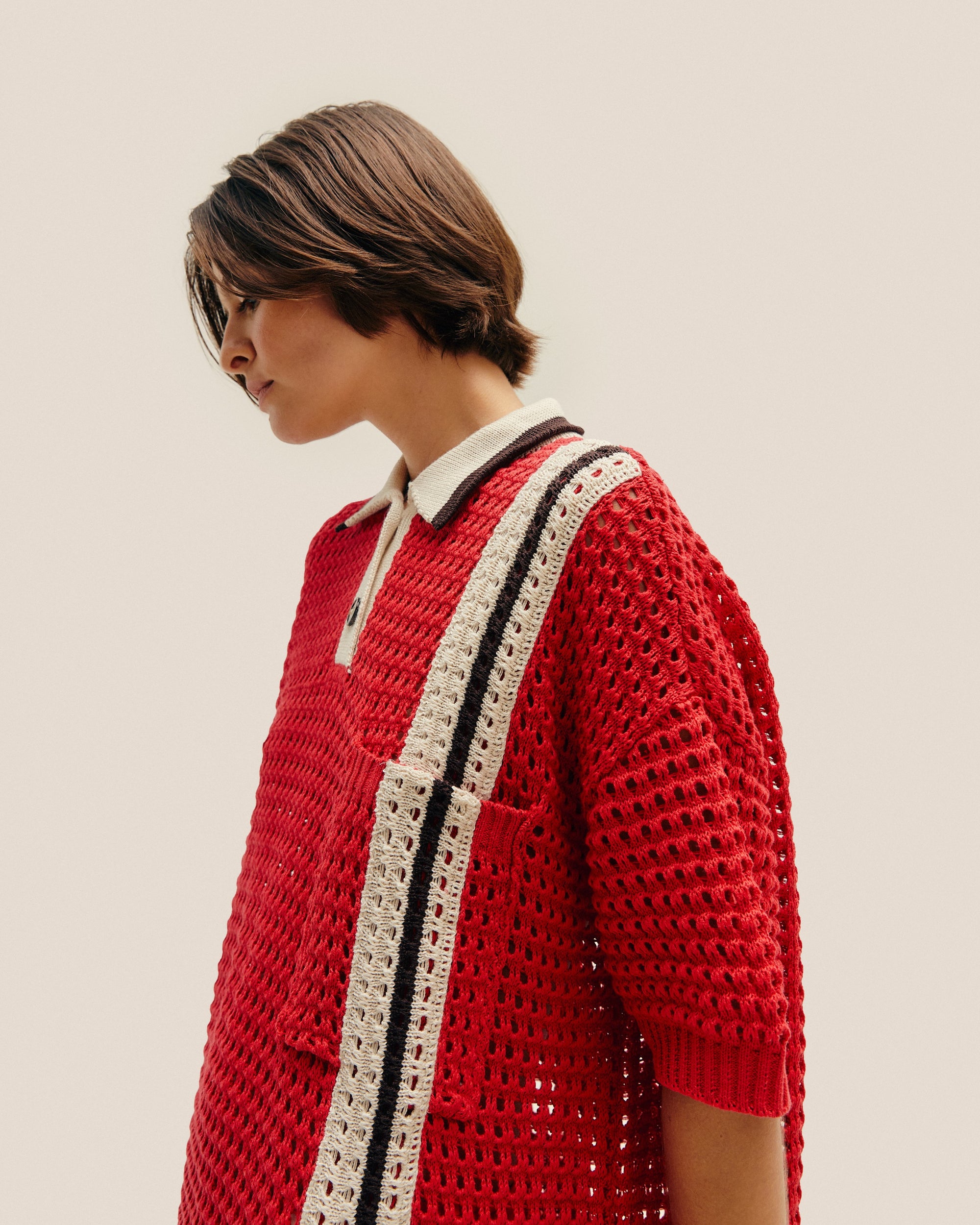 ROBE EN MAILLE JOANA À RAYURES SPORTIVES