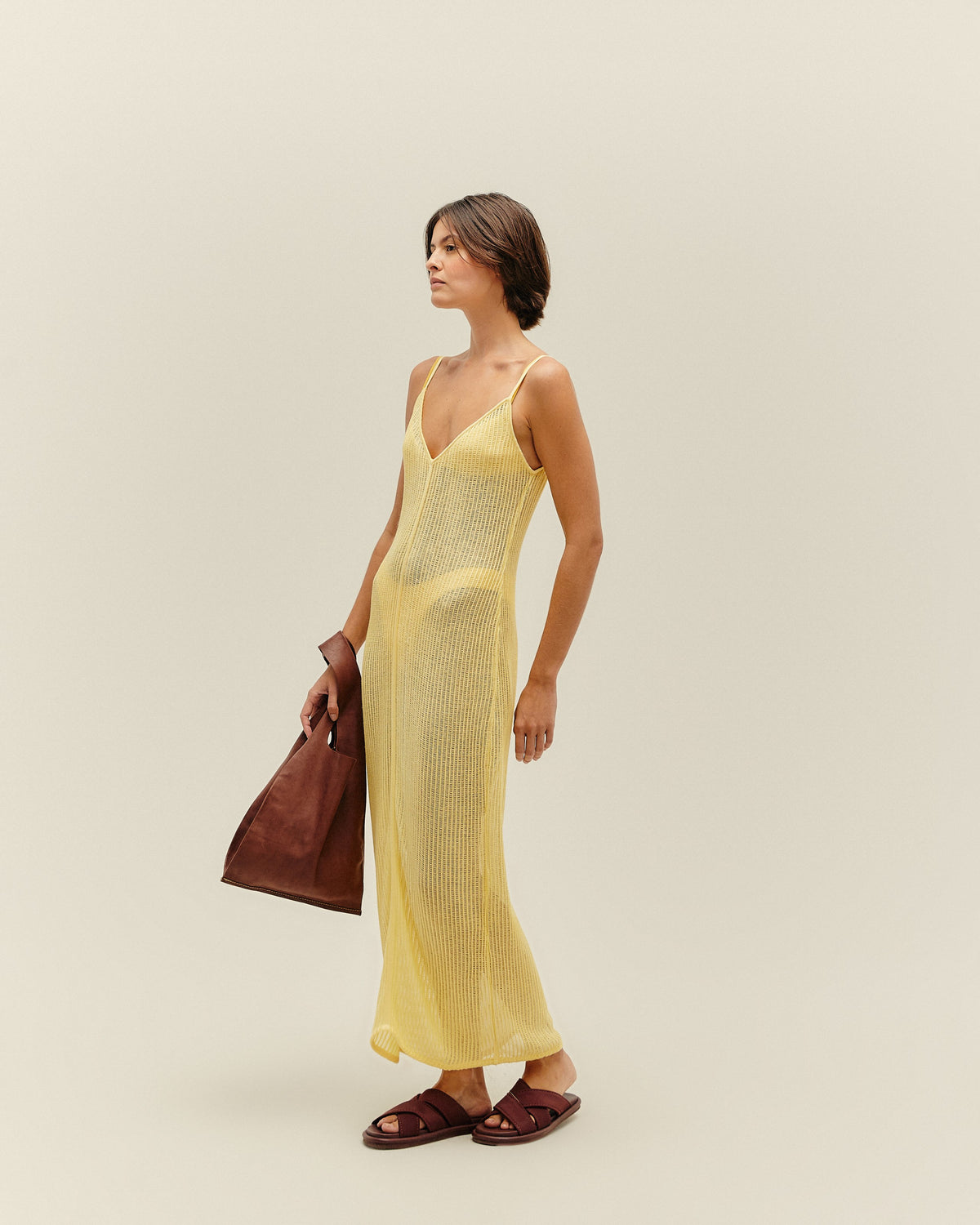 LUNA KNIT DRESS BEAM YELLOW