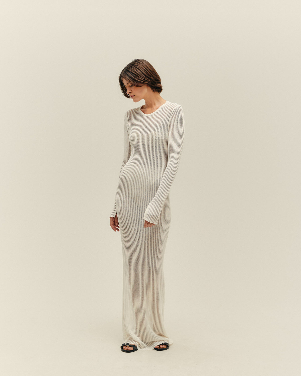 RAFA KNIT DRESS OFF-WHITE