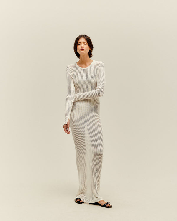 RAFA KNIT DRESS OFF-WHITE
