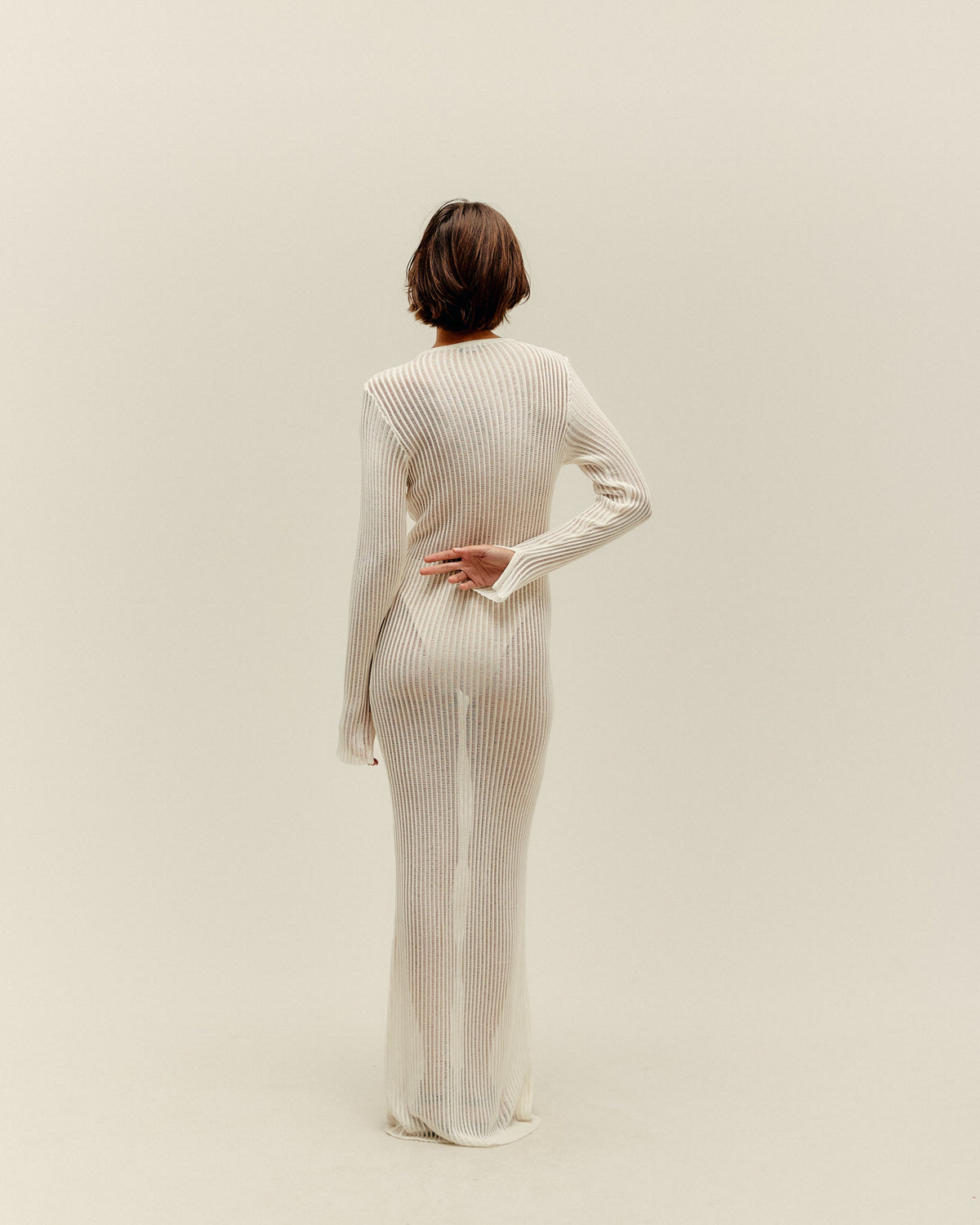 RAFA KNIT DRESS OFF-WHITE