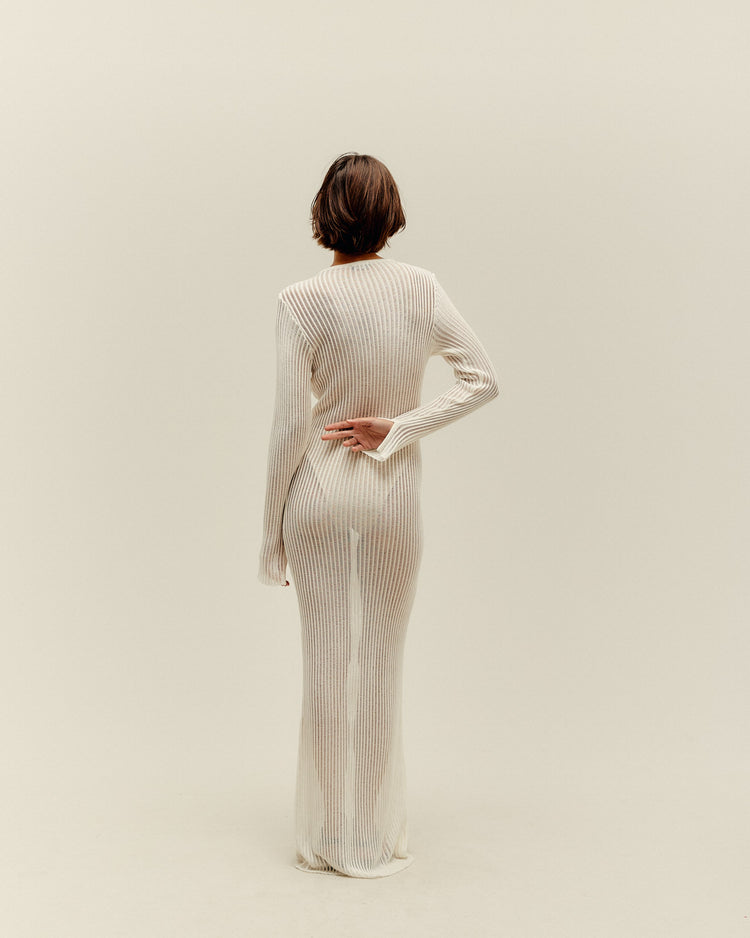 RAFA KNIT DRESS OFF-WHITE