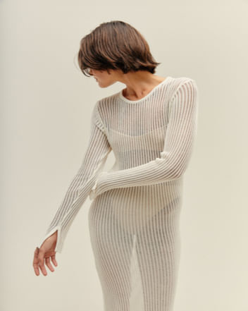 RAFA KNIT DRESS OFF-WHITE
