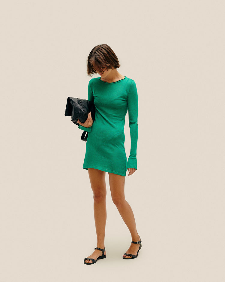 VESTIDO DE PUNTO JANE EN VERDE VINTAGE