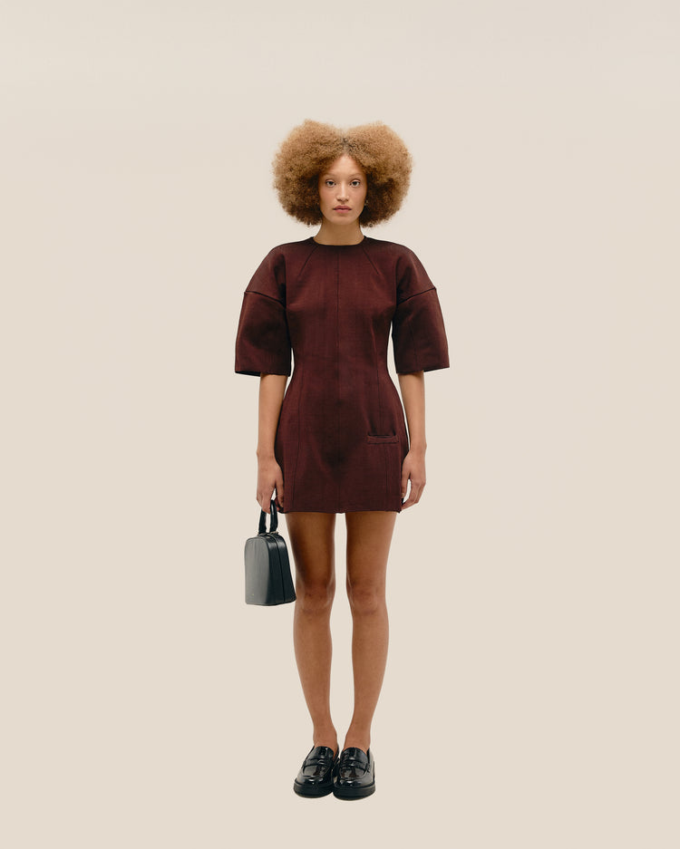 HANNAH KNIT DRESS IN BROWN
