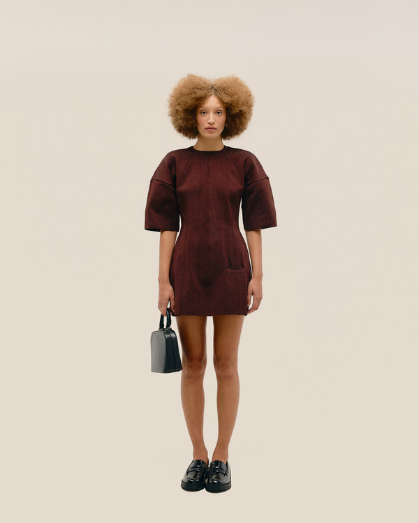 HANNAH KNIT DRESS IN BROWN