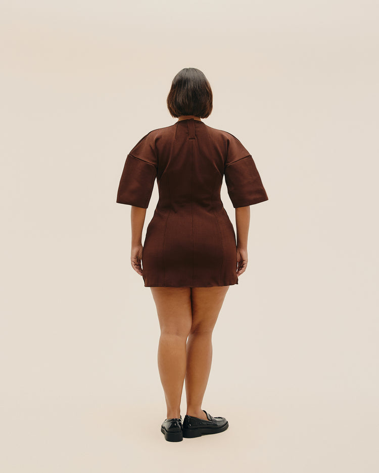 HANNAH KNIT DRESS IN BROWN