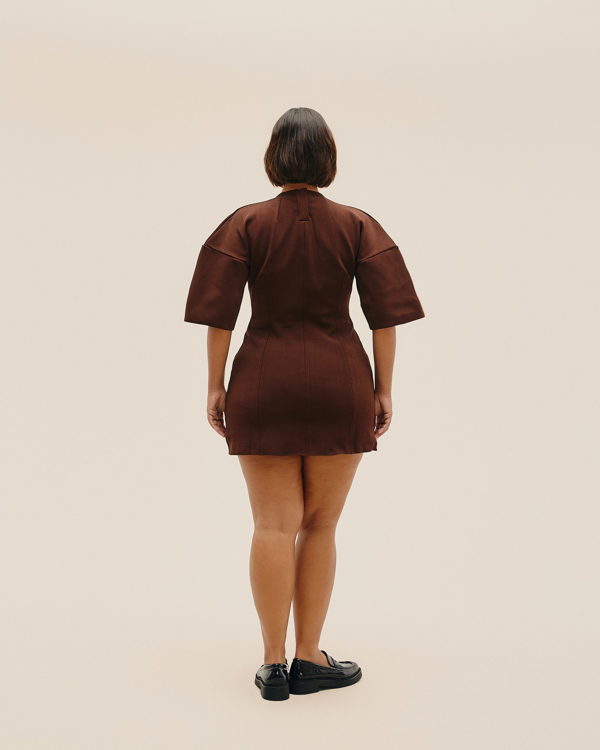HANNAH KNIT DRESS IN BROWN