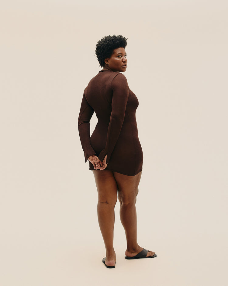 JANE KNIT DRESS, BROWN