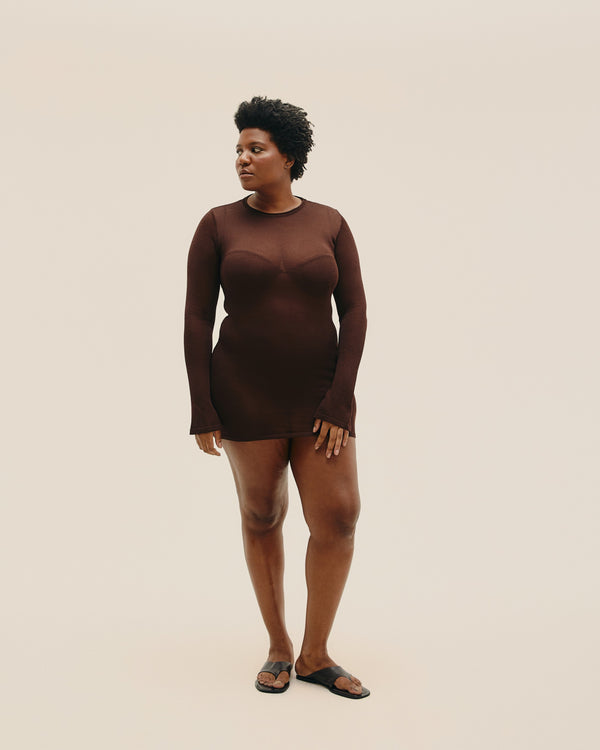JANE KNIT DRESS, BROWN