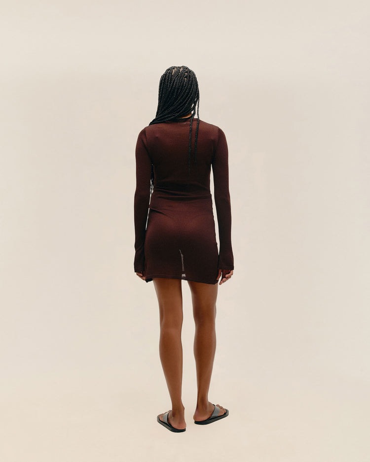 JANE KNIT DRESS, BROWN