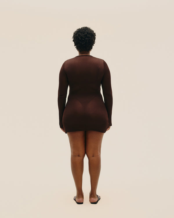 JANE KNIT DRESS, BROWN