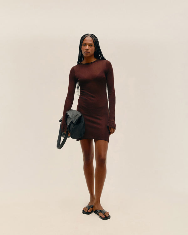 JANE KNIT DRESS, BROWN
