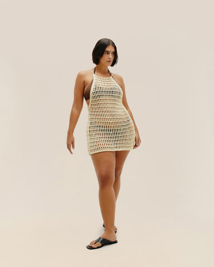 PIPA KNIT DRESS. IVORY