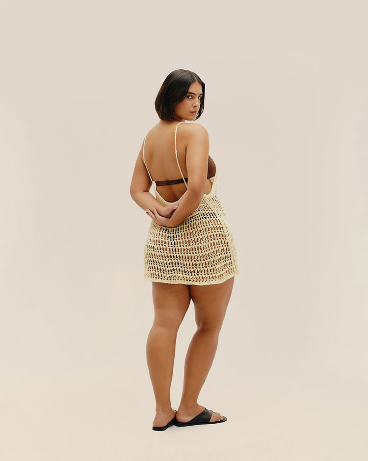 PIPA KNIT DRESS. IVORY