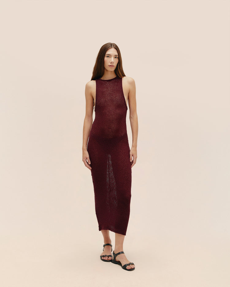 PIA KNIT DRESS IN MARSALA