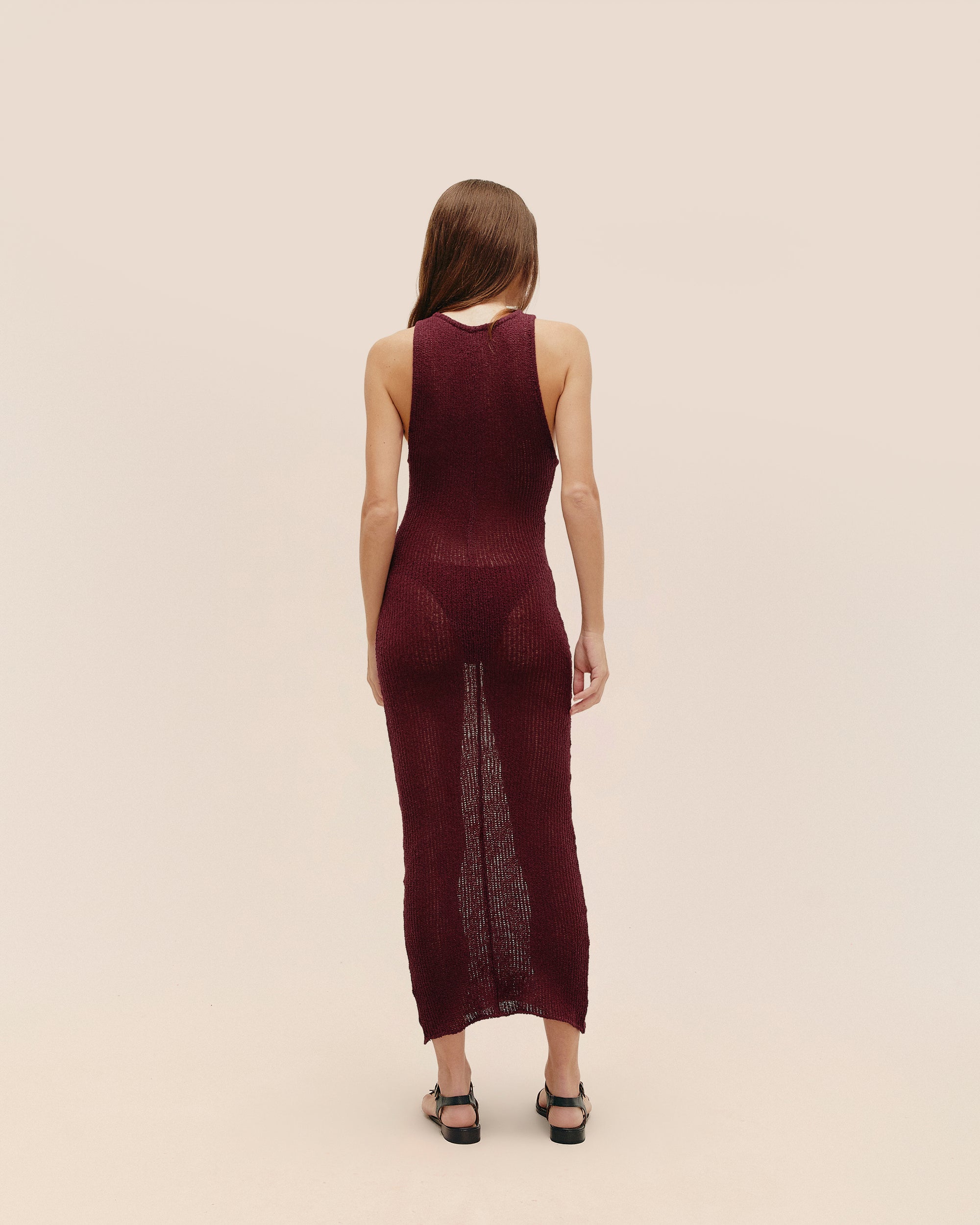 PIA KNIT DRESS IN MARSALA