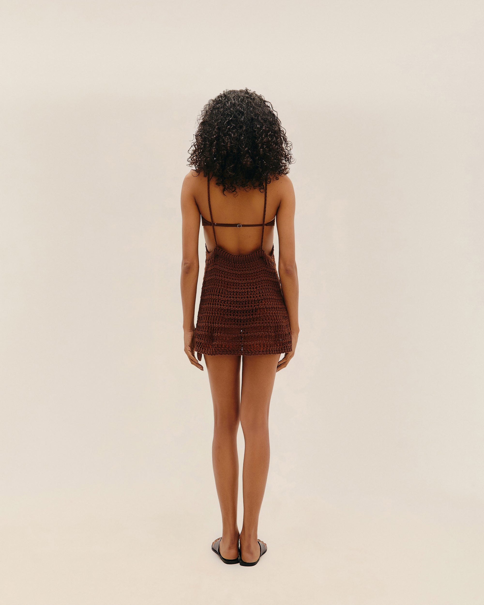 BRAUNA BROWN KNIT PIPA DRESS