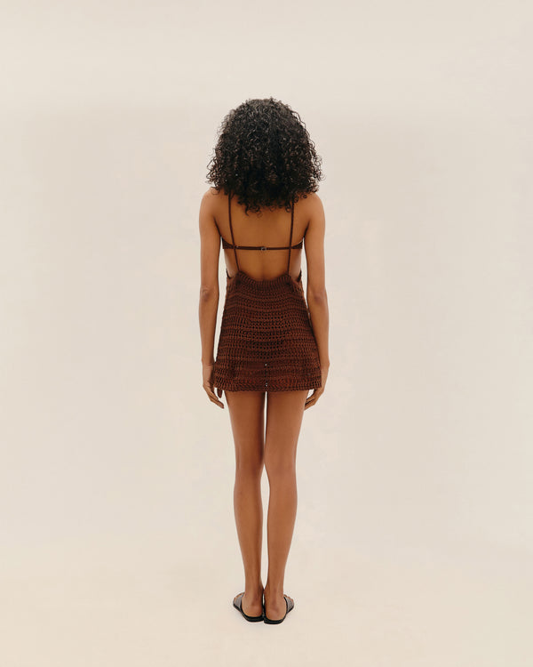 BRAUNA BROWN KNIT PIPA DRESS