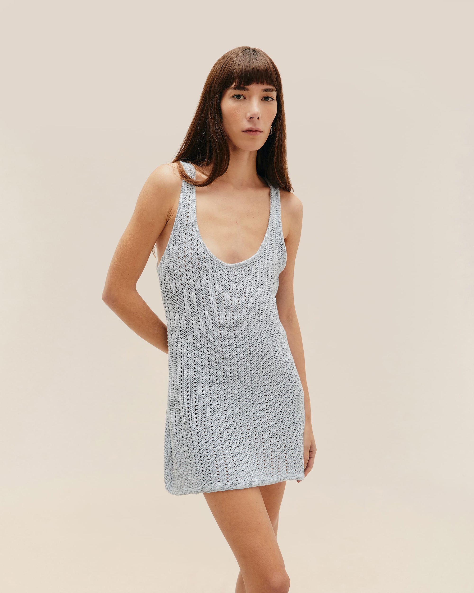 COUCOU KNIT DRESS BARDI BLUE