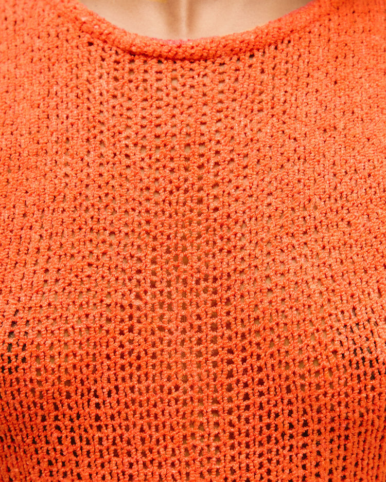 ROBE EN MAILLE PIA ORANGE MANDARINE