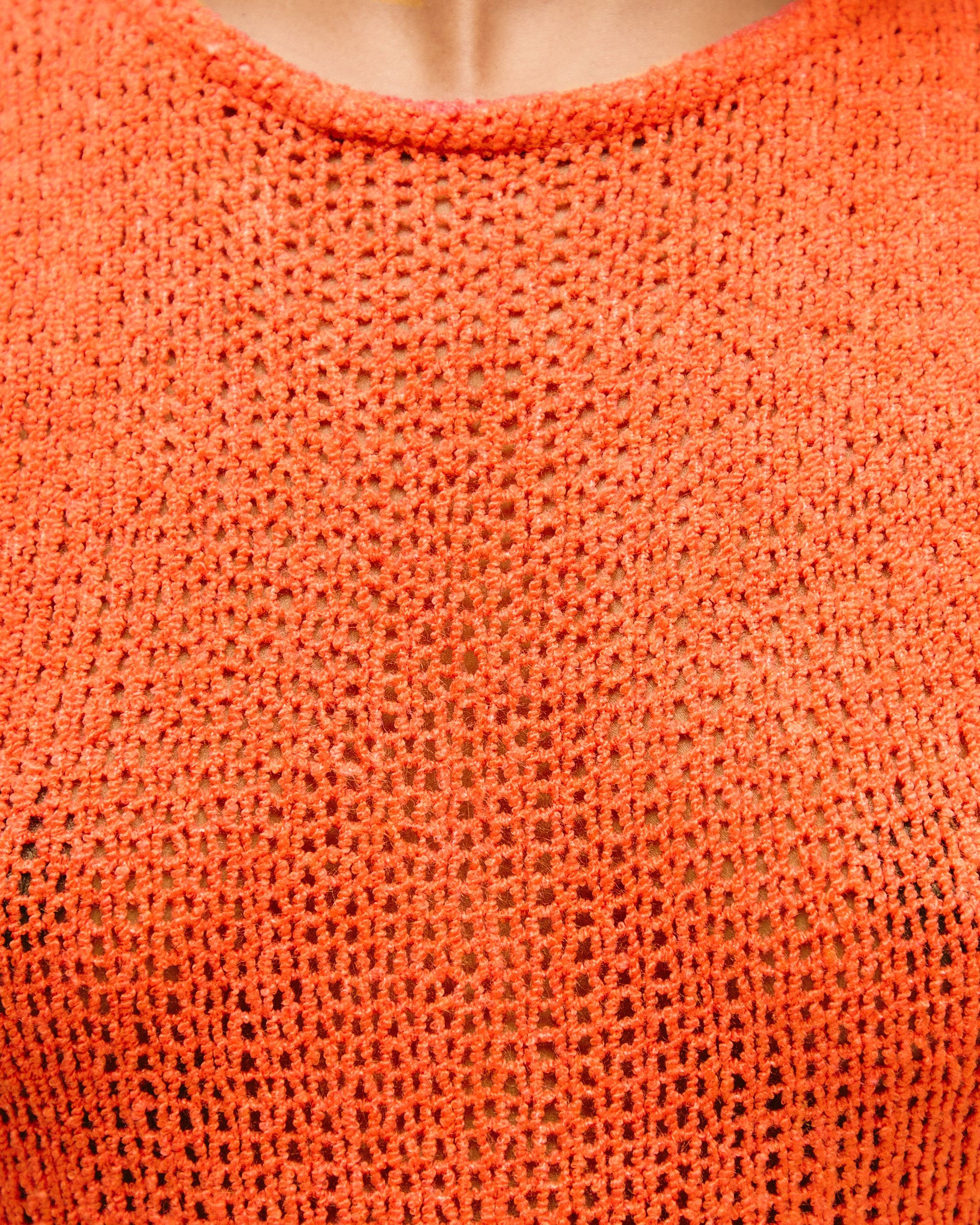 ROBE EN MAILLE PIA ORANGE MANDARINE