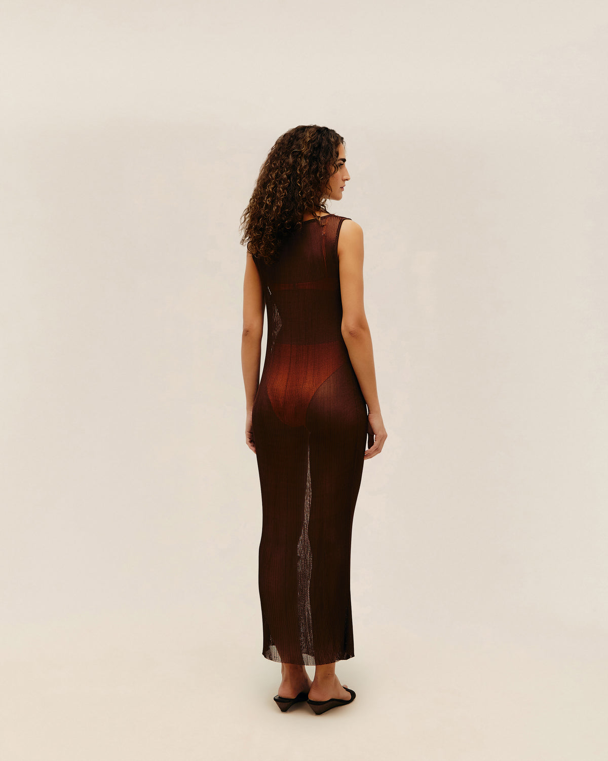 ROBE EN MAILLE LIA BRAUNA MARRON