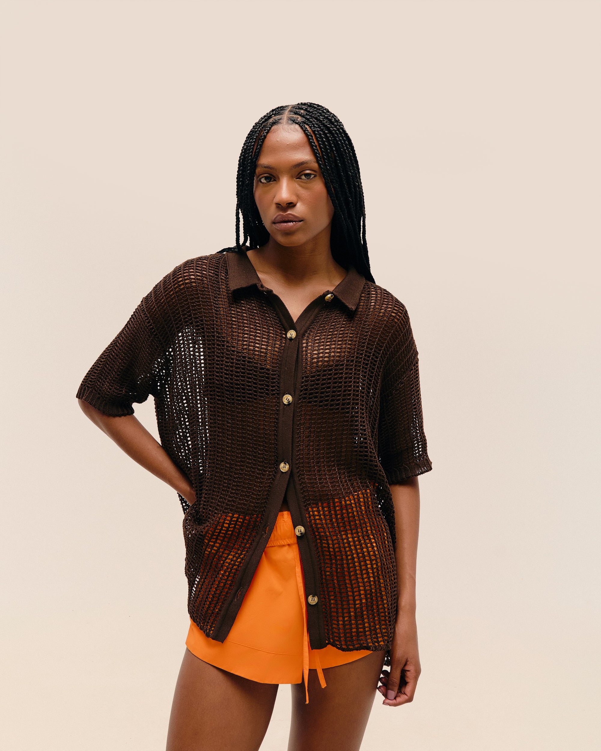 FLORA KNIT DRESS BRAUNA BROWN