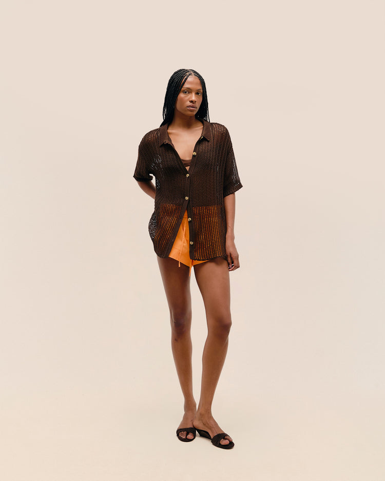 FLORA KNIT DRESS BRAUNA BROWN