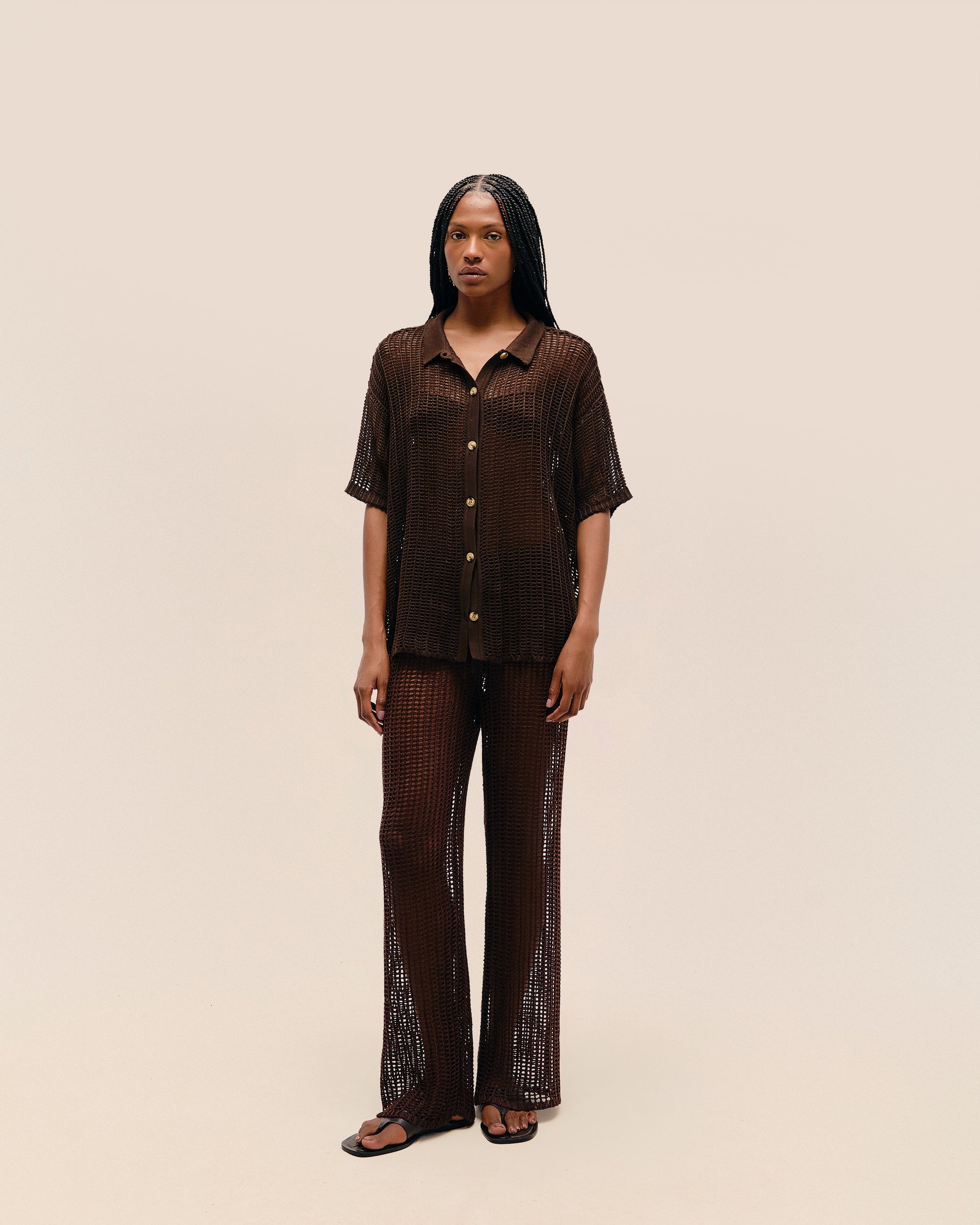 FLORA KNIT DRESS BRAUNA BROWN