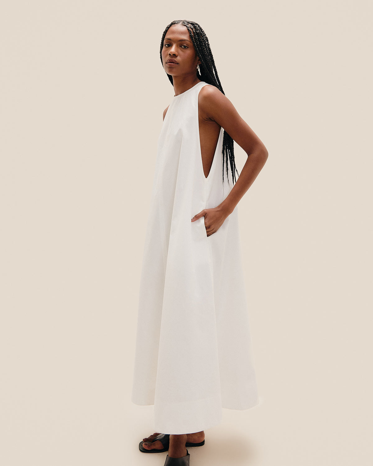 ROBE À DÉCOUPES OFF-WHITE