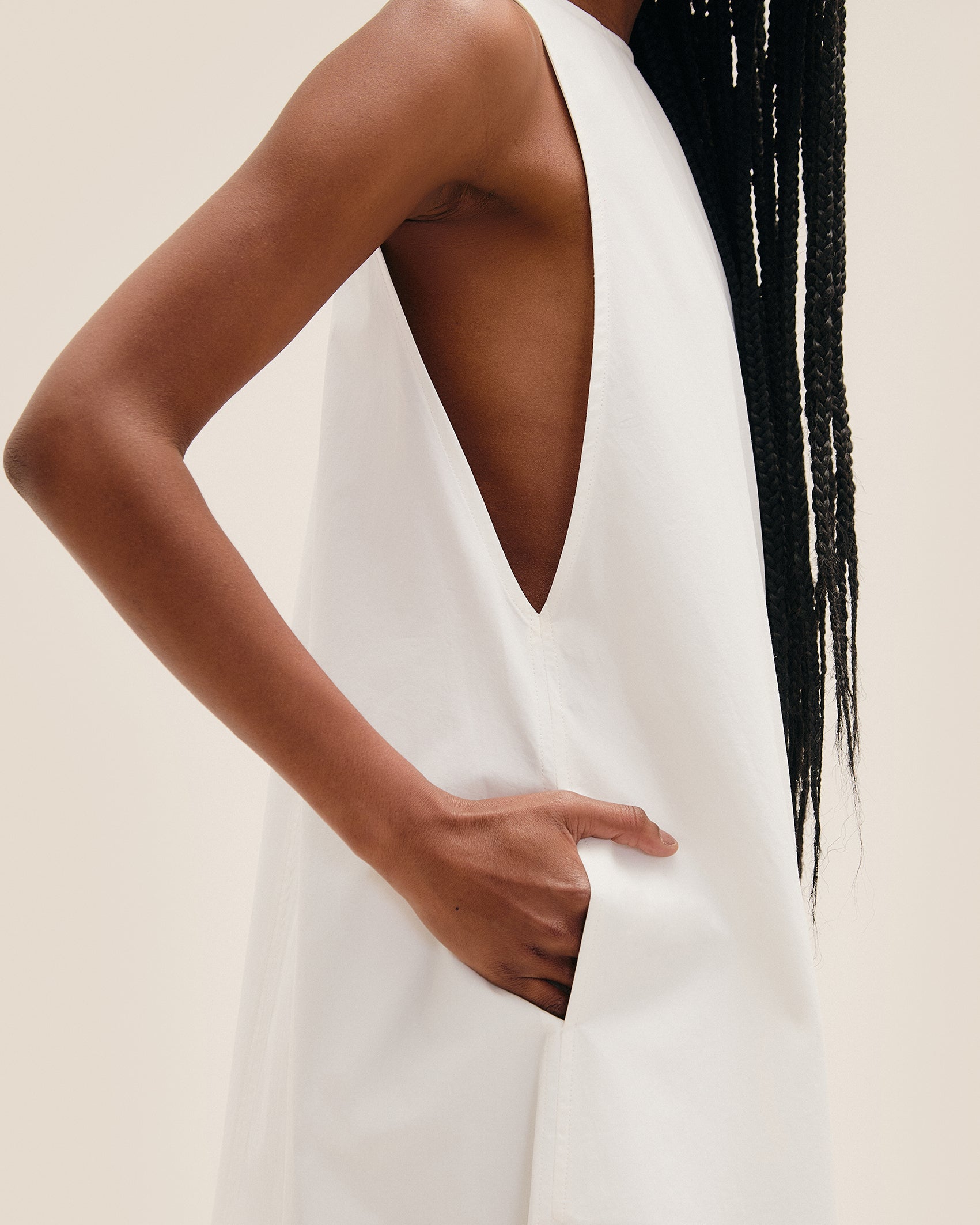 ROBE À DÉCOUPES OFF-WHITE