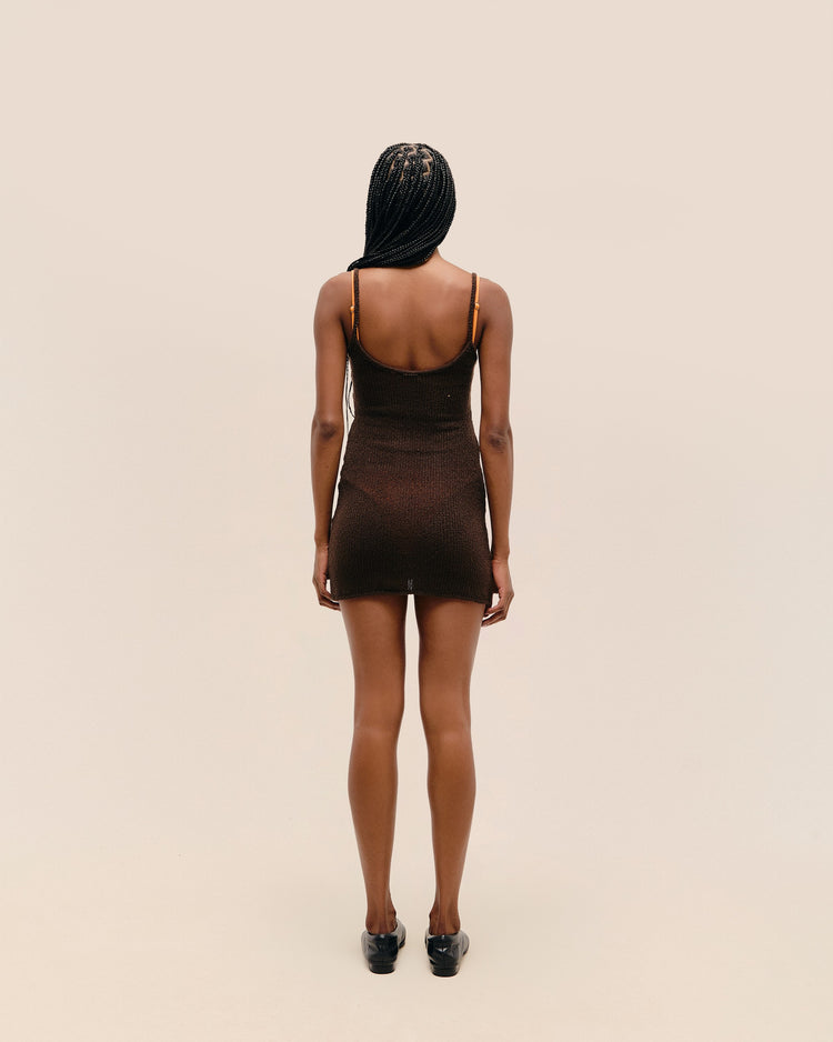 MINI ISLA KNIT DRESS BRAUNA BROWN