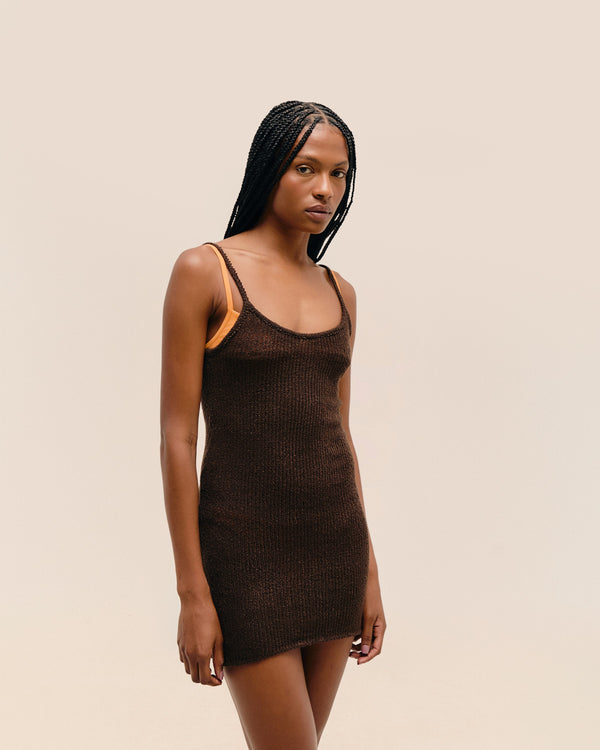 ABITO IN MAGLIA MINI ISLA MARRONE