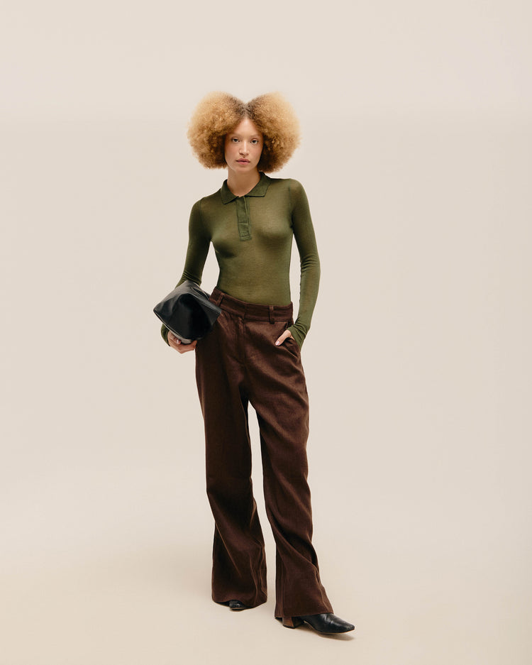 VESTIDO AMELIA TRICOT OLIVE GREEN