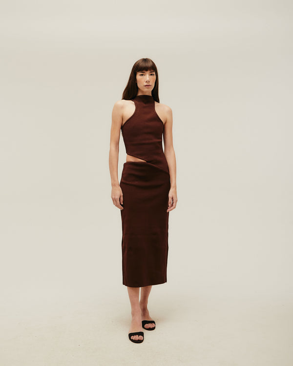 VESTIDO IVY TRICOT BRAUNA BROWN