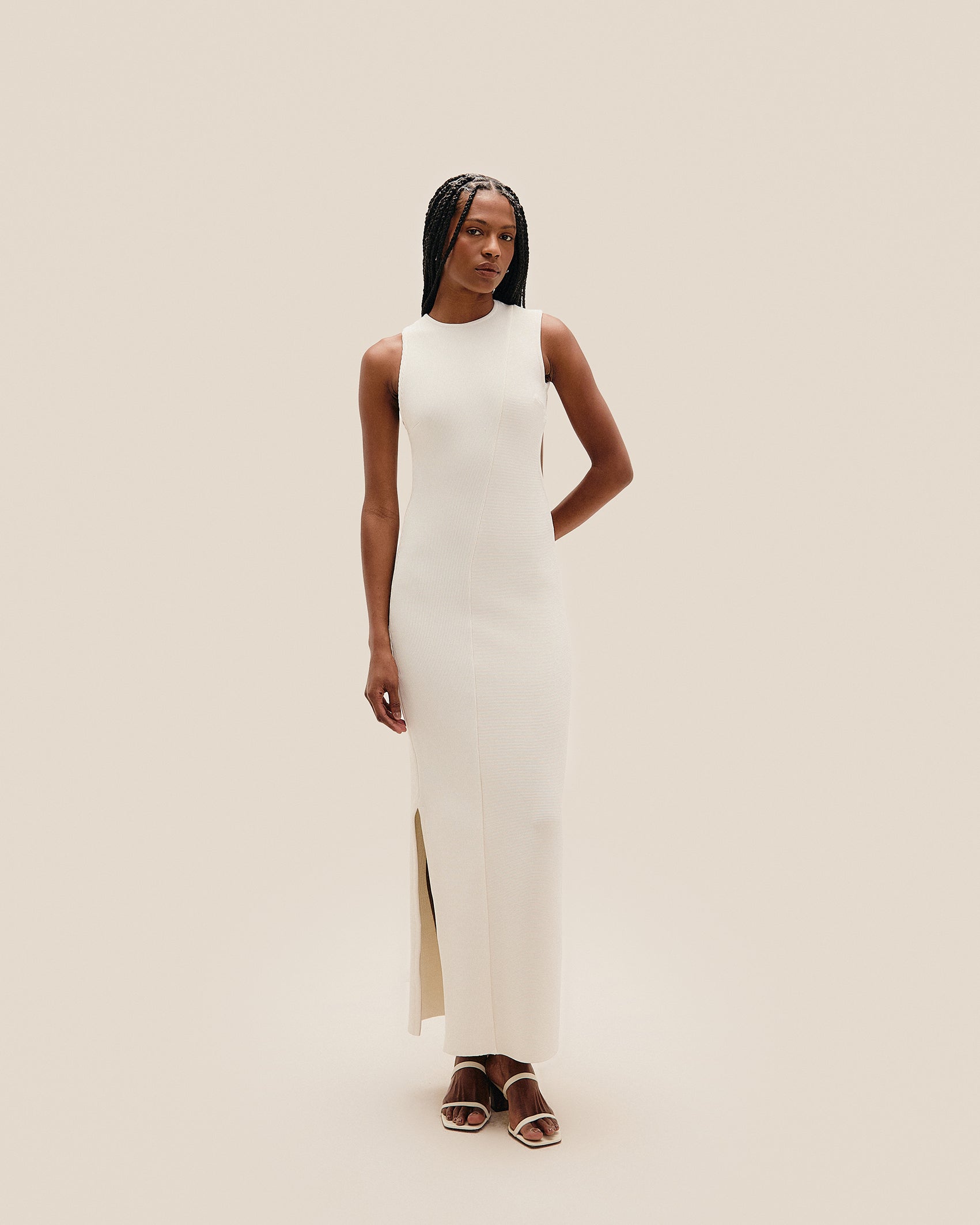NIRVANA KNIT DRESS OFF-WHITE