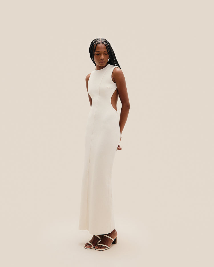 NIRVANA KNIT DRESS OFF-WHITE
