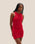 MINI ABITO A MAGLIA CON SCOLLO A V, ROSSO