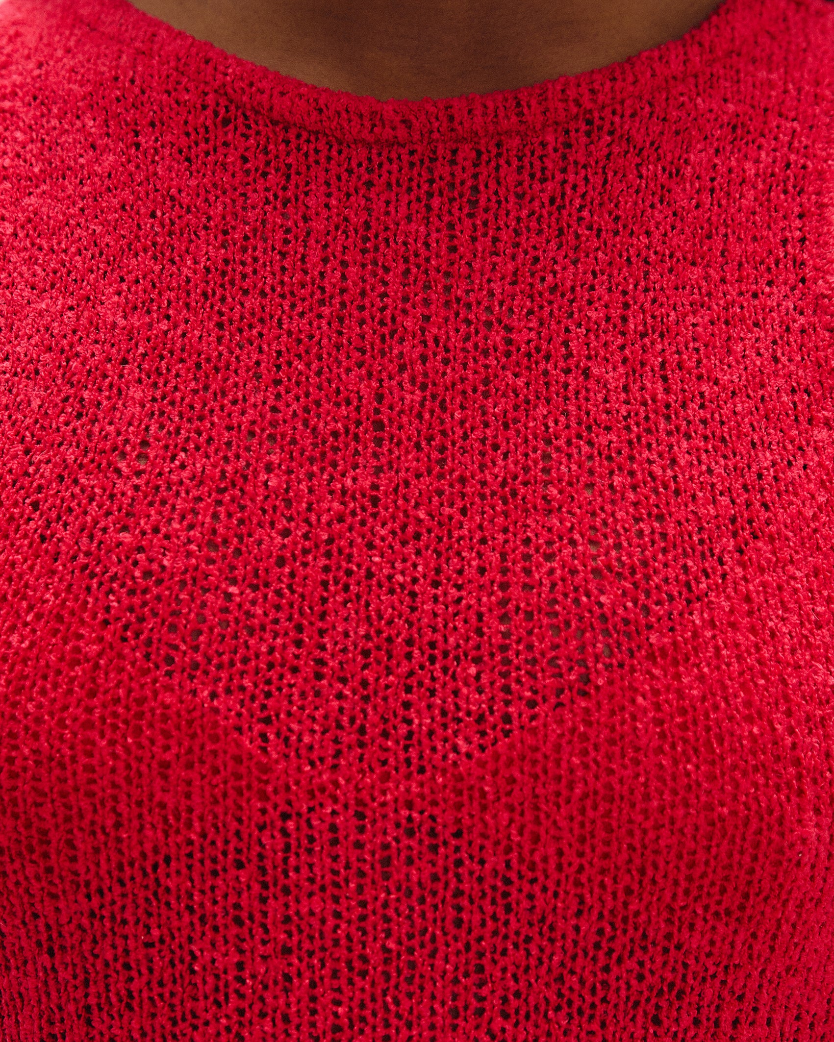 MINI ABITO A MAGLIA CON SCOLLO A V, ROSSO