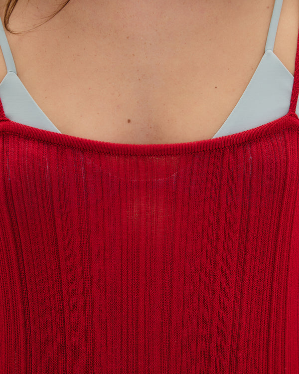 MIDI IVANA KNIT DRESS RED SHIFT