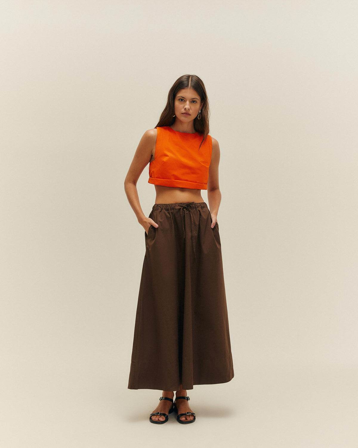 FALDA VANESSA BRAUNA MARRÓN