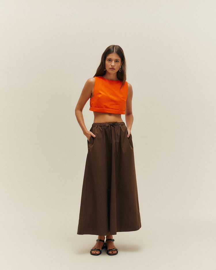 FALDA VANESSA BRAUNA MARRÓN