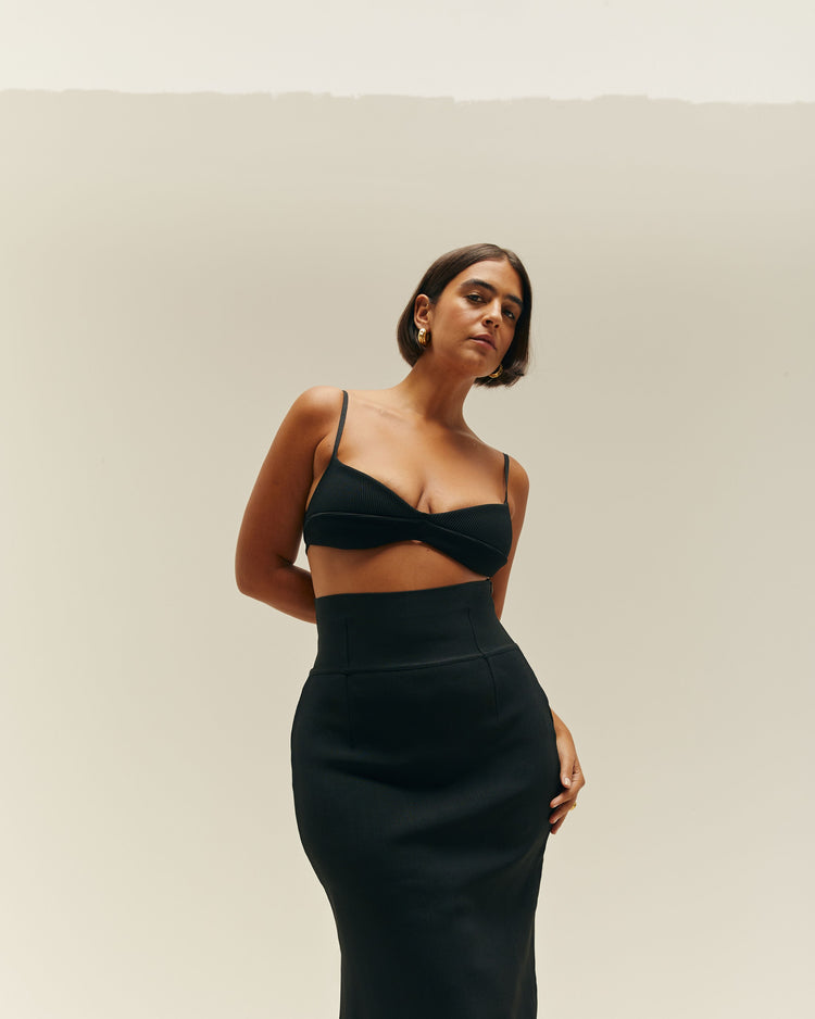 KNIT MARIAH SKIRT BLACK