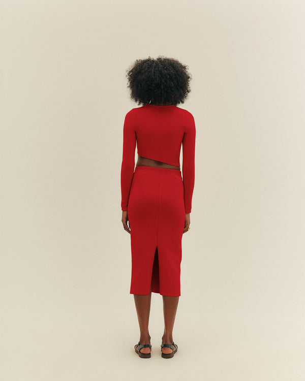 KNIT SKIRT RAQUEL RED