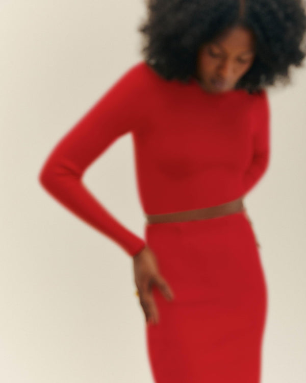 KNIT SKIRT RAQUEL RED