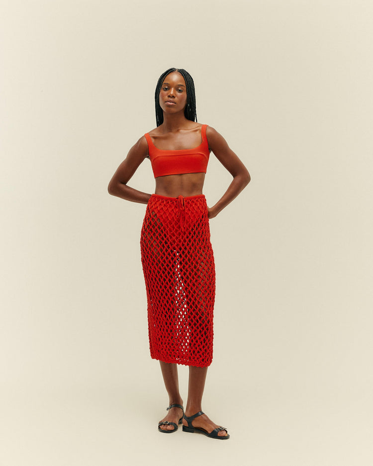 FALDA DE PUNTO MOANA ROJA