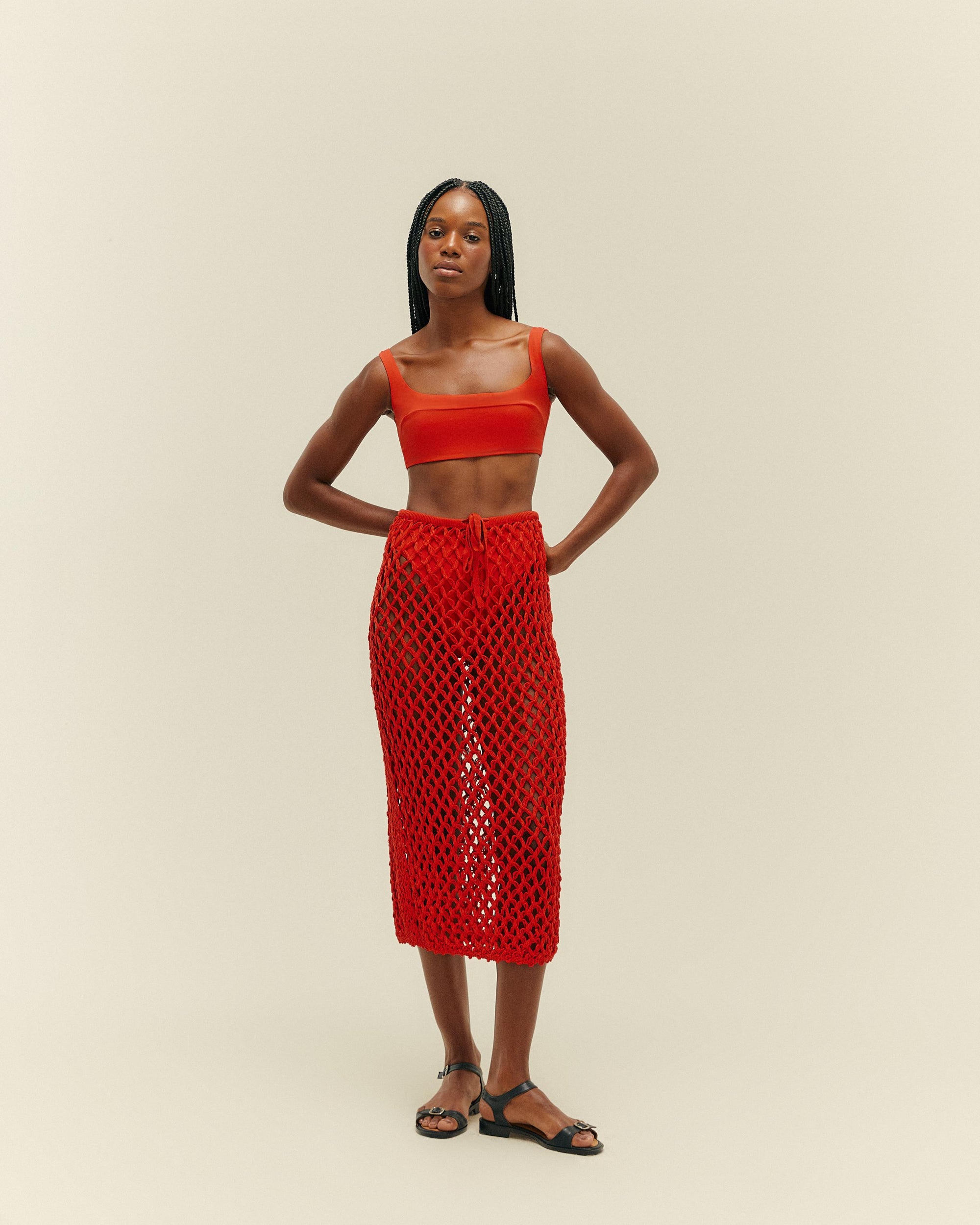 FALDA DE PUNTO MOANA ROJA
